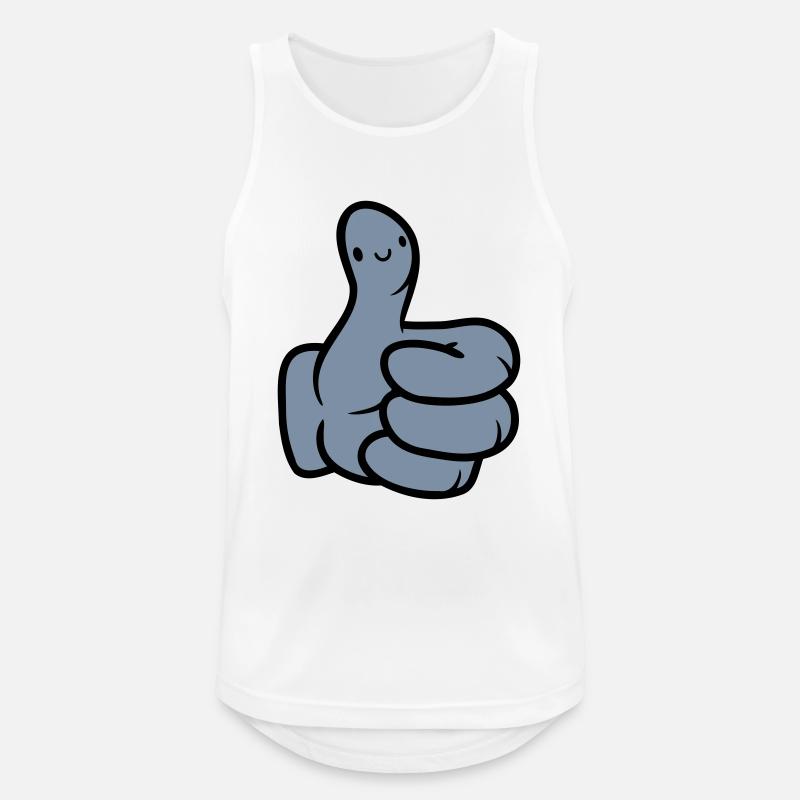 Gesicht Comic Hand Daumen - Männer Tank Top atmungsaktiv - Weiß