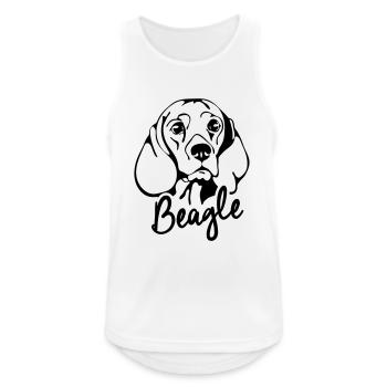 BEAGLE PORTRAIT chien canin Wilsigns - Débardeur respirant Homme - blanc - Devant - Nick (188cm)