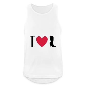 ★ design colors changeable ★ I love boots - Men's Breathable Tank Top - white - Front - Nick (188cm)