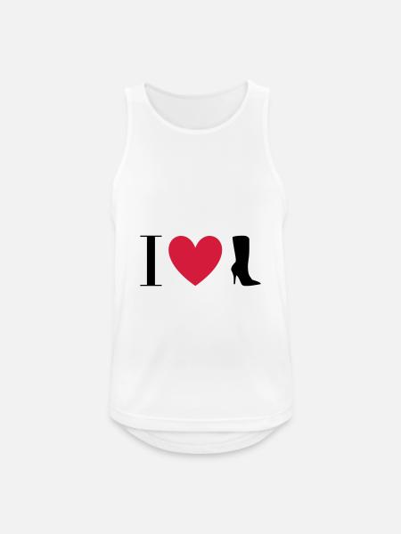 ★ Designfarben änderbar ★ I love Stiefel - Männer Tank Top atmungsaktiv - Weiß