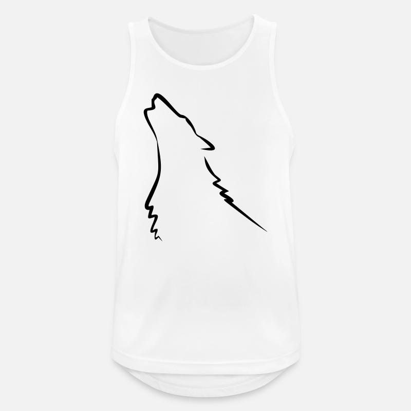 Wolf, Husky - Männer Tank Top atmungsaktiv - Weiß