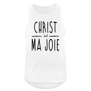 Christ est ma joie - Débardeur respirant Homme - blanc - Devant - Nick (188cm)
