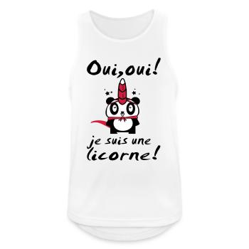 UNE LICORNE (panda) - Débardeur respirant Homme - blanc - Devant - Nick (188cm)