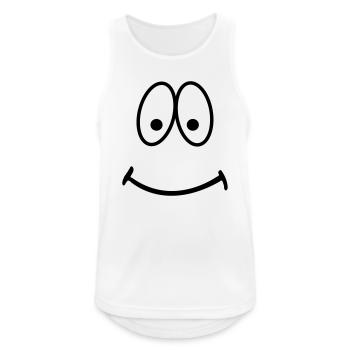 smiley - Männer Tank Top atmungsaktiv - Weiß - Vorne - Nick (188cm)