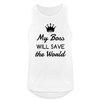 Manager / Chef / Arbeit / Job - Männer Tank Top atmungsaktiv - Weiß - Vorne - Nick (188cm)
