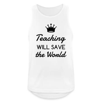 Lehrer / Professor / Schule / Lehrerin / Kind - Männer Tank Top atmungsaktiv - Weiß - Vorne - Nick (188cm)
