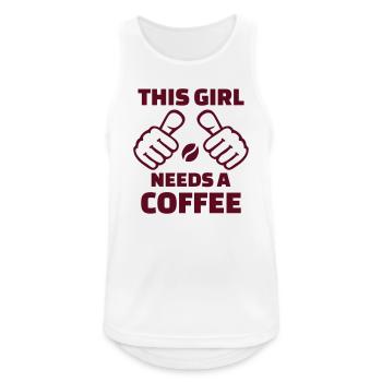 Kaffee - Männer Tank Top atmungsaktiv - Weiß - Vorne - Nick (188cm)