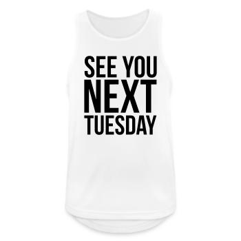 See you next Tuesday - Débardeur respirant Homme - blanc - Devant - Nick (188cm)