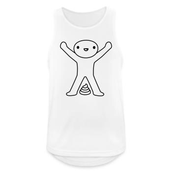 Enfant heureux Kacka fait - Débardeur respirant Homme - blanc - Devant - Nick (188cm)