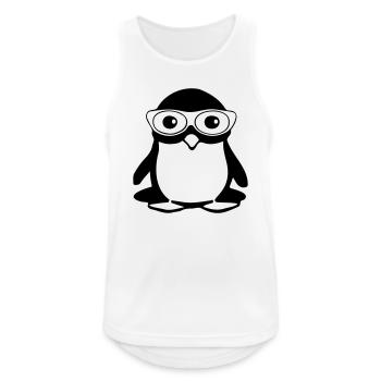 Penguin with glasses, vector illustration - Men's Breathable Tank Top - white - Front - Nick (188cm)