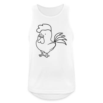 Hahn - Männer Tank Top atmungsaktiv - Weiß - Vorne - Nick (188cm)