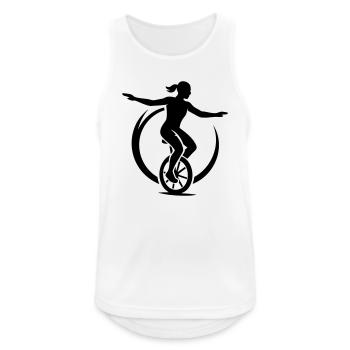 Einrad Radverein - Männer Tank Top atmungsaktiv - Weiß - Vorne - Nick (188cm)