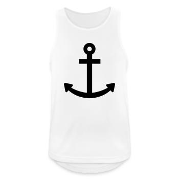 anker - Männer Tank Top atmungsaktiv - Weiß - Vorne - Nick (188cm)