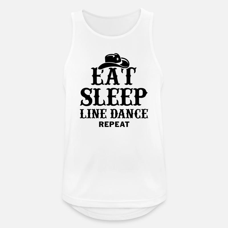 EAT SLEEP LINE DANCE - Männer Tank Top atmungsaktiv - Weiß