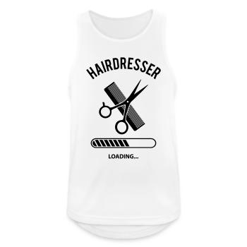 Hairdresser Loading - Débardeur respirant Homme - blanc - Devant - Nick (188cm)