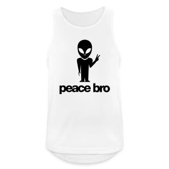 alien_peace_bro_f1 - Débardeur respirant Homme - blanc - Devant - Nick (188cm)