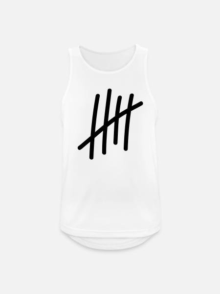 5 Striche // 5 Mal // Geburtstag // Geschenk - Männer Tank Top atmungsaktiv - Weiß