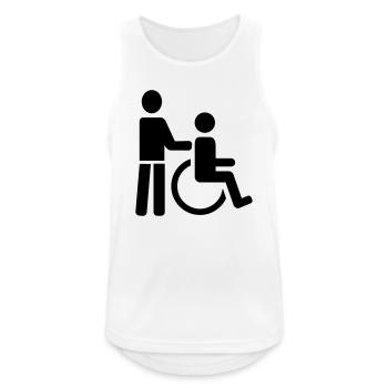 Rollstuhl - Männer Tank Top atmungsaktiv - Weiß - Vorne - Nick (188cm)