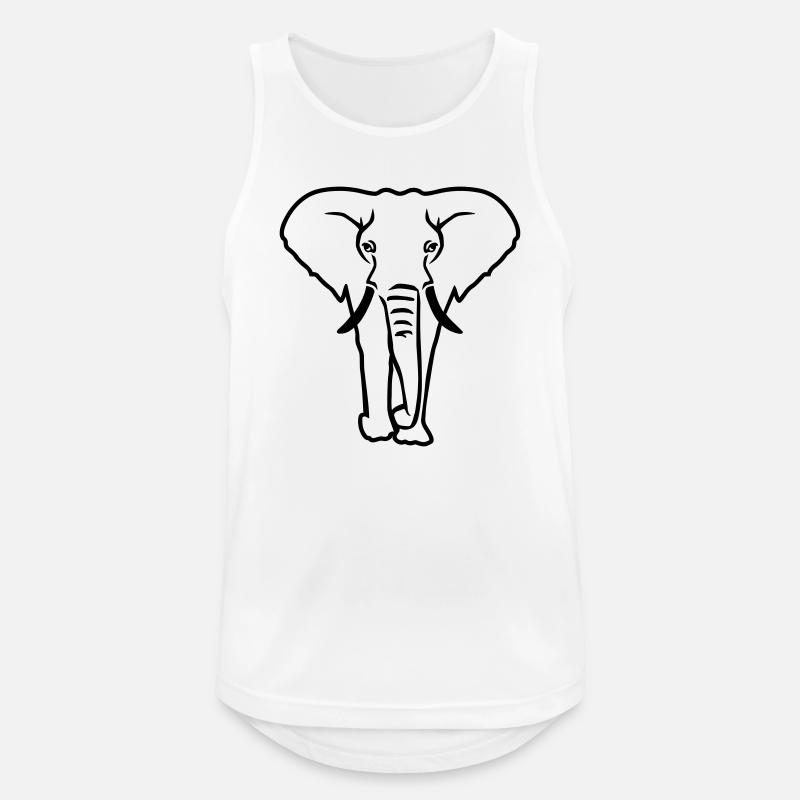 Elefant - Männer Tank Top atmungsaktiv - Weiß