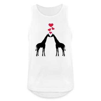 Giraffe - Männer Tank Top atmungsaktiv - Weiß - Vorne - Nick (188cm)