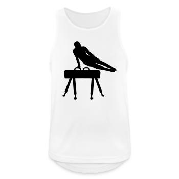 Turnen - Männer Tank Top atmungsaktiv - Weiß - Vorne - Nick (188cm)