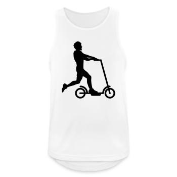 scooter électrique clipart scooter électrique fun tretrol - Débardeur respirant Homme - blanc - Devant - Nick (188cm)
