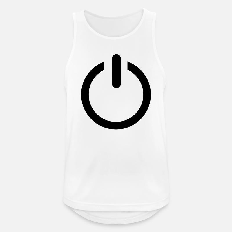 power button - Männer Tank Top atmungsaktiv - Weiß