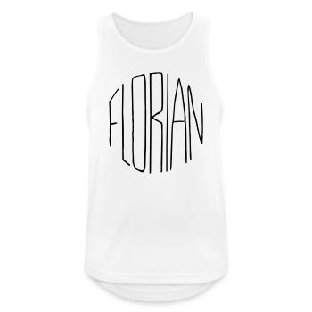 Florian - Männer Tank Top atmungsaktiv - Weiß - Vorne - Nick (188cm)