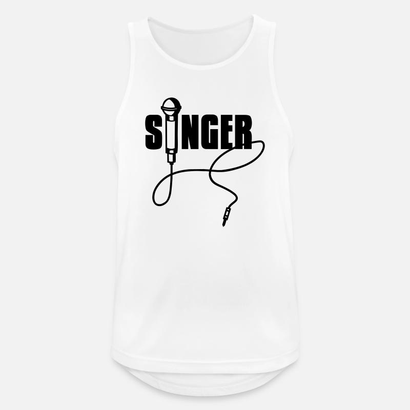 singer - Men's Breathable Tank Top - white
