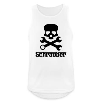 schrauber - Männer Tank Top atmungsaktiv - Weiß - Vorne - Nick (188cm)