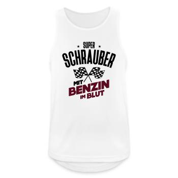 Super Schrauber - Mit Benzin im Blut - Männer Tank Top atmungsaktiv - Weiß - Vorne - Nick (188cm)
