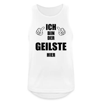 der geilste hier - Männer Tank Top atmungsaktiv - Weiß - Vorne - Nick (188cm)