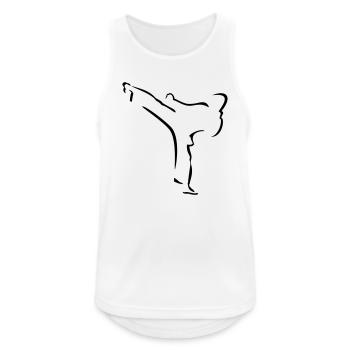 Karate - Männer Tank Top atmungsaktiv - Weiß - Vorne - Nick (188cm)