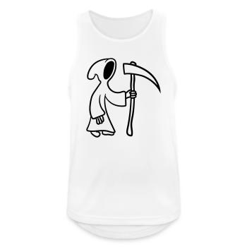 Comic Cartoon Tod mit Sense - Männer Tank Top atmungsaktiv - Weiß - Vorne - Nick (188cm)