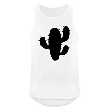 Kaktus - Männer Tank Top atmungsaktiv - Weiß - Vorne - Nick (188cm)