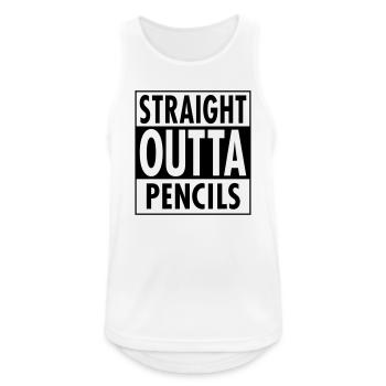 Straight Outta Pencils - Débardeur respirant Homme - blanc - Devant - Nick (188cm)