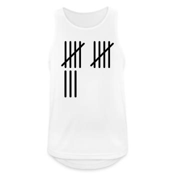 13 Stripes - Männer Tank Top atmungsaktiv - Weiß - Vorne - Nick (188cm)
