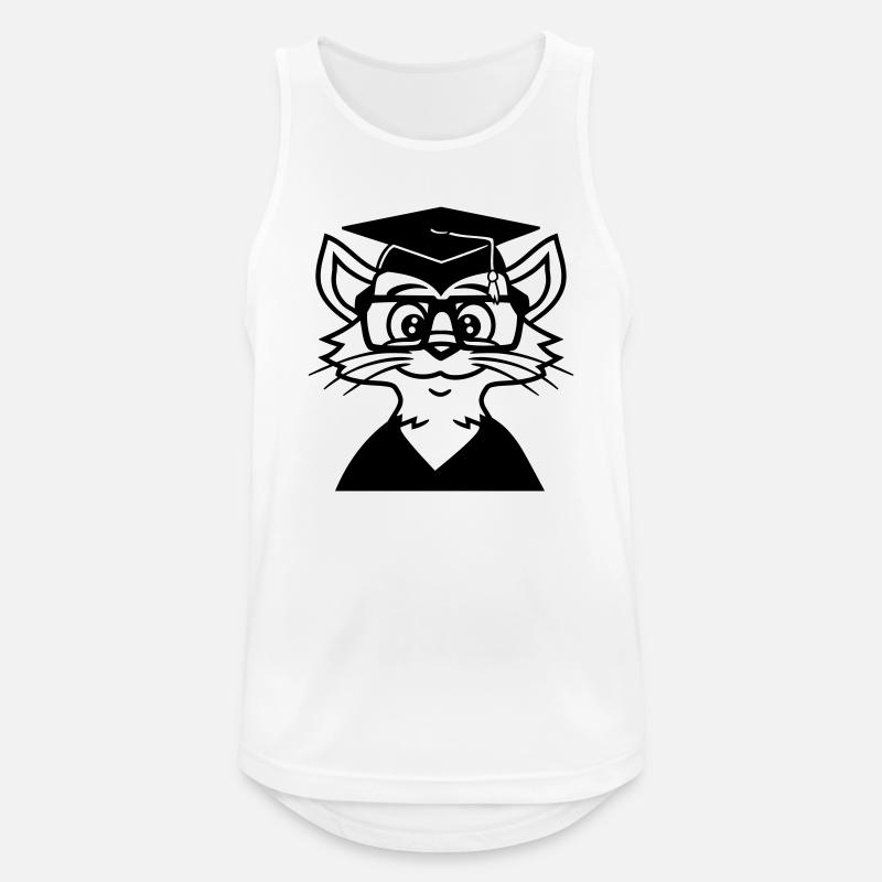 College Graduation Cat Graduation Passed - Men's Breathable Tank Top - white