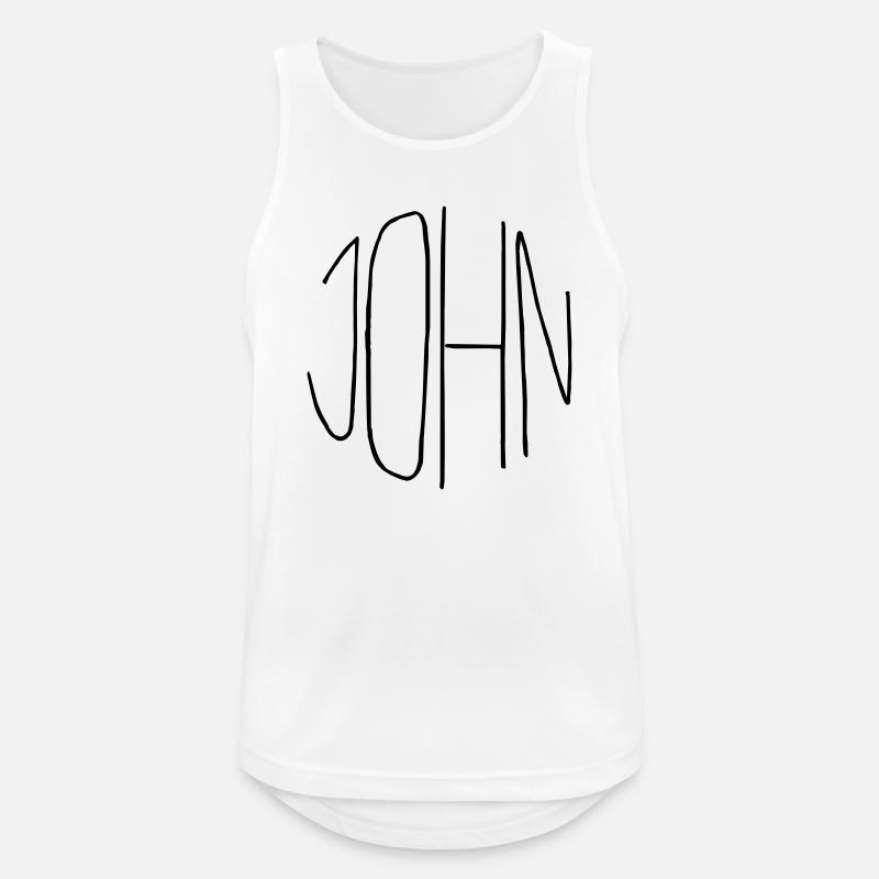 John - Männer Tank Top atmungsaktiv - Weiß