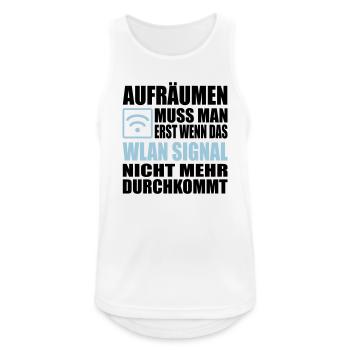 aufräumen chaot wlan - Männer Tank Top atmungsaktiv - Weiß - Vorne - Nick (188cm)