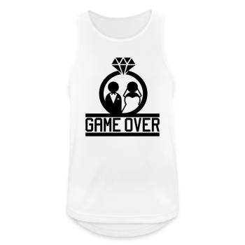 Game Over - Männer Tank Top atmungsaktiv - Weiß - Vorne - Nick (188cm)