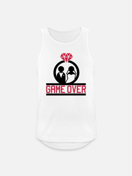 Game Over - Männer Tank Top atmungsaktiv - Weiß