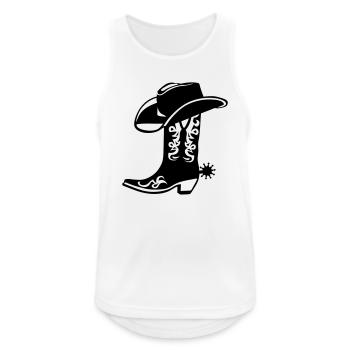 cowboy boot hat logo - Men's Breathable Tank Top - white - Front - Nick (188cm)