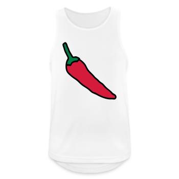 Chili-Pfeffer-Zeichnung, Gemüse, Paprika - Männer Tank Top atmungsaktiv - Weiß - Vorne - Nick (188cm)