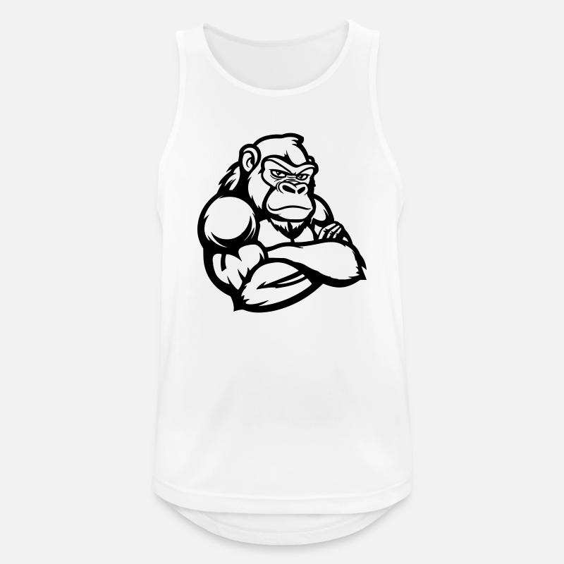 Gorilla Comic - Männer Tank Top atmungsaktiv - Weiß