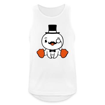 Sir Bird Top Hat Monocle Glasses Rich Mr. - Men's Breathable Tank Top - white - Front - Nick (188cm)