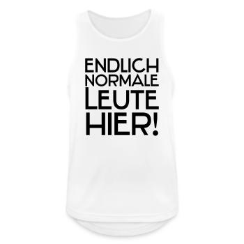 Endlich normale Leute hier! - Männer Tank Top atmungsaktiv - Weiß - Vorne - Nick (188cm)