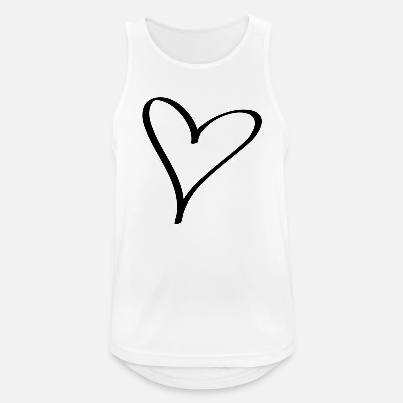 Herz - Männer Tank Top atmungsaktiv - Weiß