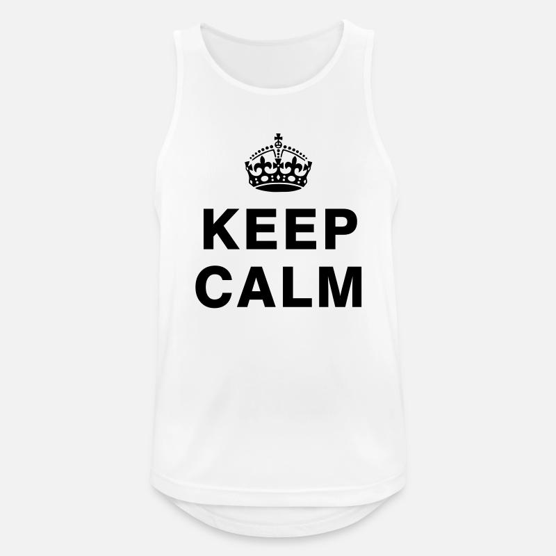 KEEP CALM - Männer Tank Top atmungsaktiv - Weiß