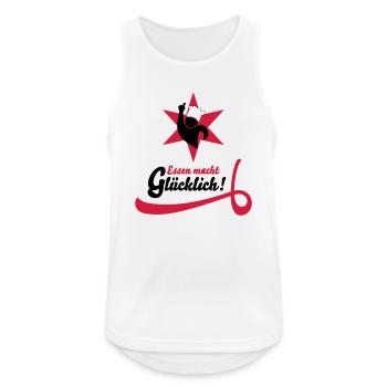 essen - Männer Tank Top atmungsaktiv - Weiß - Vorne - Nick (188cm)